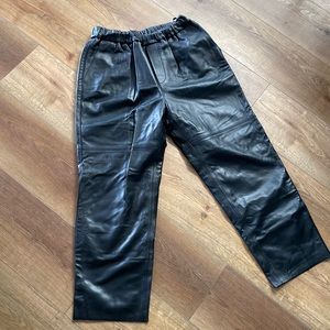 US6 Leather Pants with stretch waste